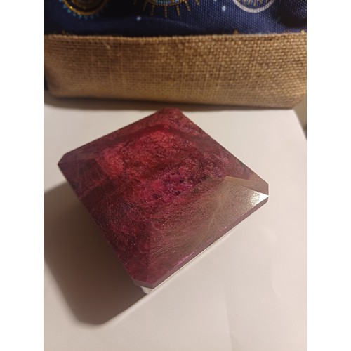 148 - Very Large Natural Square Cut Ruby Gemstone.  Size 87.5mm x 71mm x 36.5mm approx.  Its a nice solid ... 
