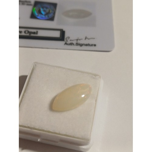 149 - Natural Marquise Cabochon Fire Opal Gemstone.  2.150 carats.  GLI Cert