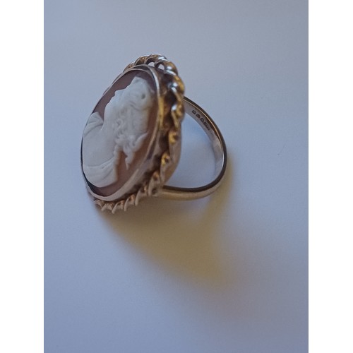 151 - 9 carat Gold Cameo Ring - Size Q