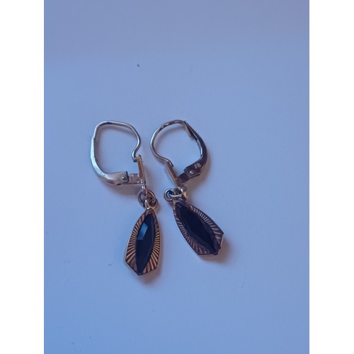 152 - Pair of Onyx Drop Earrings