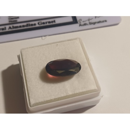 225 - Natural Oval Cut Almadine Garnet, 5.6 ct with GLI Cert