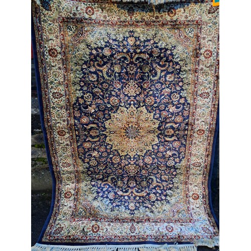193 - Kashmir Blue & Ivory Ground Rug (200cm x 140cm)