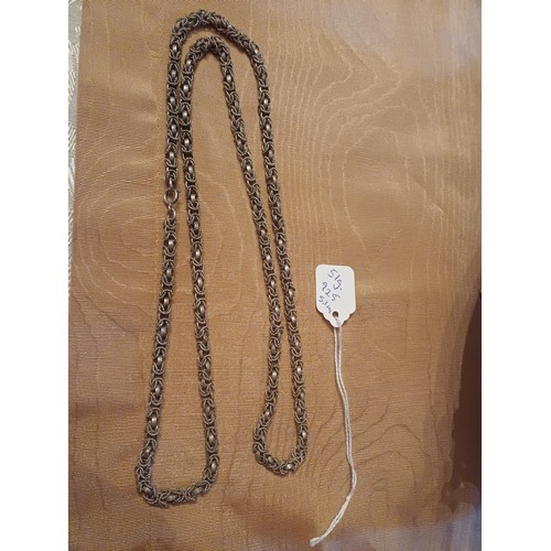 233 - Sterling Silver Byzantine Necklace (51 grams)