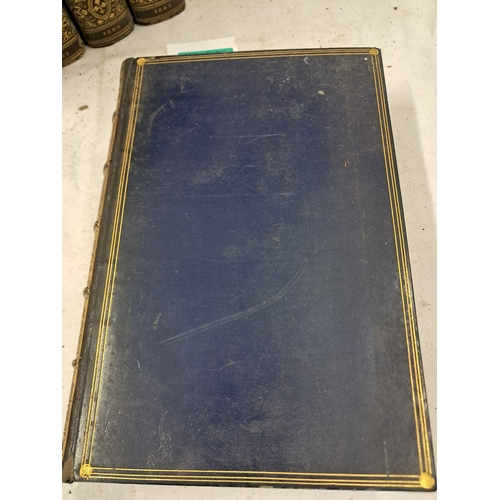 65 - The Works of Edmund Spencer (5 Vols) - lovely bindings of contemporary full blue calf with red and b... 