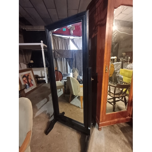 21 - Large Floor Standing Cheval Mirror (Black Frame)