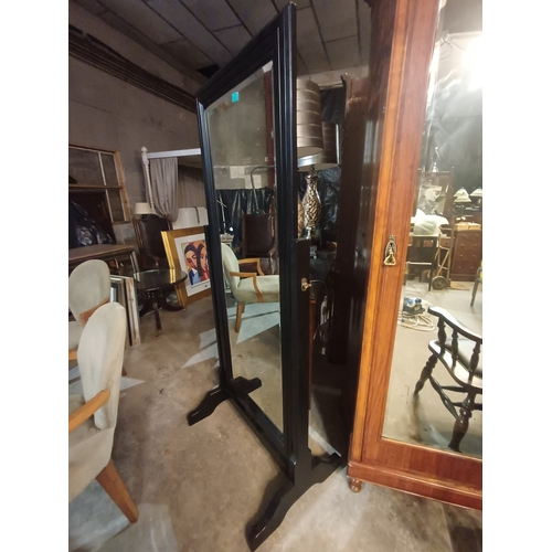 21 - Large Floor Standing Cheval Mirror (Black Frame)