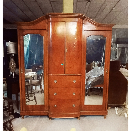 22 - Most Impressive Satinwood Breakfront Compendium Wardrobe