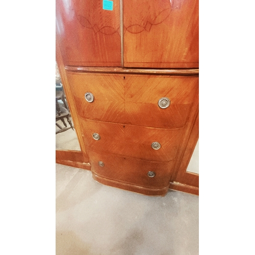 22 - Most Impressive Satinwood Breakfront Compendium Wardrobe