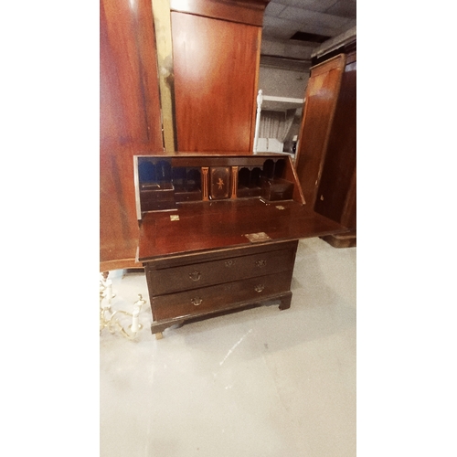 23 - Georgian Mahogany Writing Bureau - requires some restoration (99cm Wide)