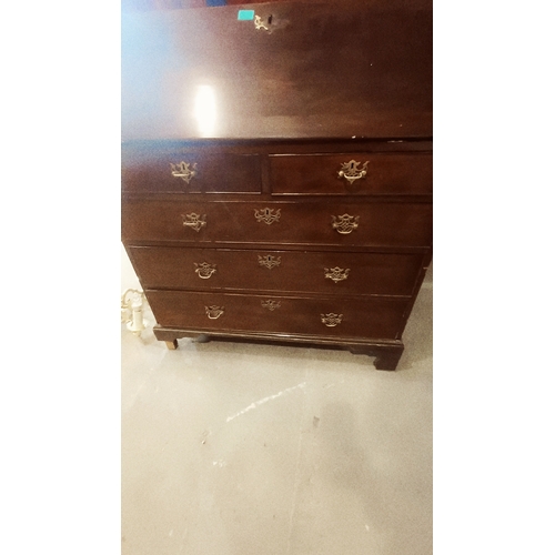 23 - Georgian Mahogany Writing Bureau - requires some restoration (99cm Wide)