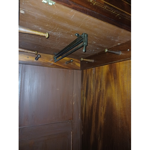 25 - Fine Early Victorian Mahogany Compactum Wardrobe with 6 Graduated Centre Drawers Flanked by 2 Full L... 