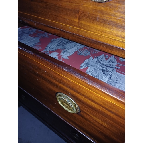 25 - Fine Early Victorian Mahogany Compactum Wardrobe with 6 Graduated Centre Drawers Flanked by 2 Full L... 