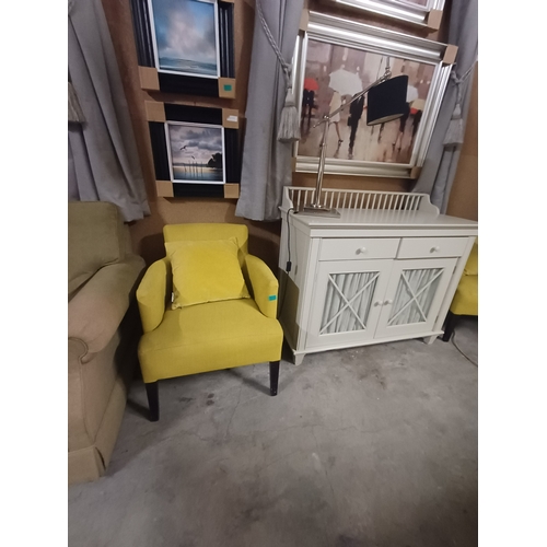 33 - Pair of Lime Green Upholstered Armchairs