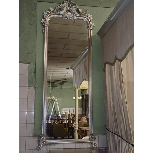 38 - Pair of Tall Silver Frame Pier Mirror (200cm x 72cm each)