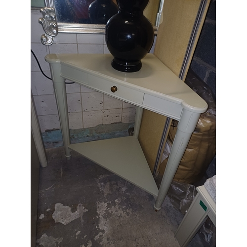 39 - Pair of Green Finish Corner Tables