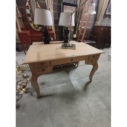 53 - Limed Oak Writing Desk or Dressing Table