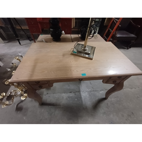 53 - Limed Oak Writing Desk or Dressing Table