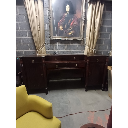 58 - Large Edwardian Mahogany Serving Table/Sideboard (245cm x 64cm x 116cm)