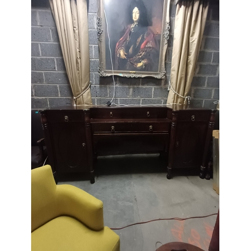 58 - Large Edwardian Mahogany Serving Table/Sideboard (245cm x 64cm x 116cm)