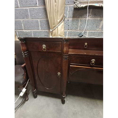 58 - Large Edwardian Mahogany Serving Table/Sideboard (245cm x 64cm x 116cm)