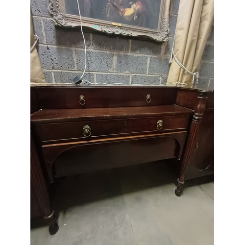 58 - Large Edwardian Mahogany Serving Table/Sideboard (245cm x 64cm x 116cm)