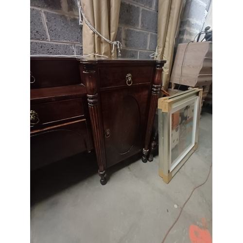 58 - Large Edwardian Mahogany Serving Table/Sideboard (245cm x 64cm x 116cm)