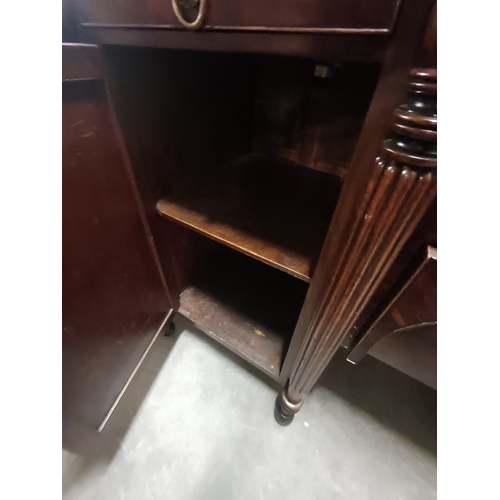 58 - Large Edwardian Mahogany Serving Table/Sideboard (245cm x 64cm x 116cm)