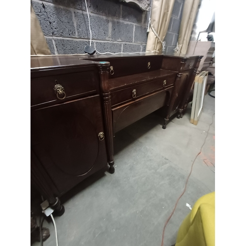 58 - Large Edwardian Mahogany Serving Table/Sideboard (245cm x 64cm x 116cm)