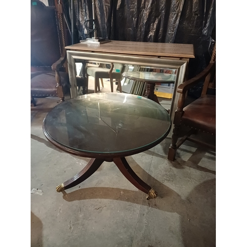 7 - Mahogany Circular Regency Style Coffee Table (76cm Diameter)