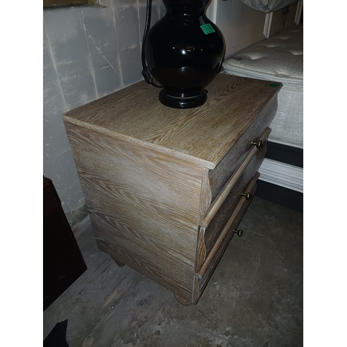 8 - Pair of Limed Oak Two Drawer Bedside Lockers