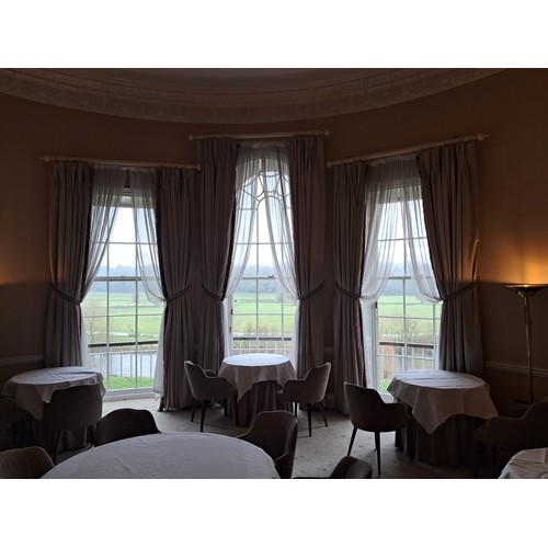 15 - Curtains from Lady Helen's Room - 3 Pairs with Curtain Poles - (2 Pairs 180cm x 340cm and 1 Pair 180... 