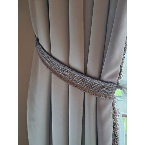 15 - Curtains from Lady Helen's Room - 3 Pairs with Curtain Poles - (2 Pairs 180cm x 340cm and 1 Pair 180... 