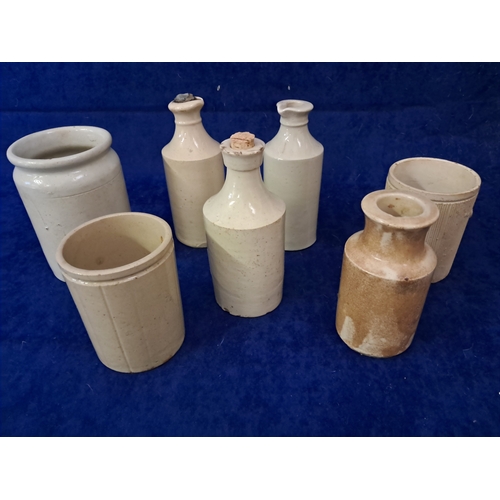 407 - Lot of 7 Stoneware Jars (Tallest 16cm)