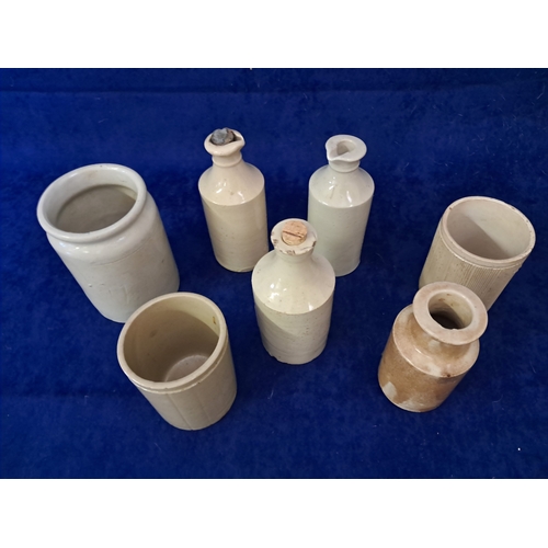 407 - Lot of 7 Stoneware Jars (Tallest 16cm)