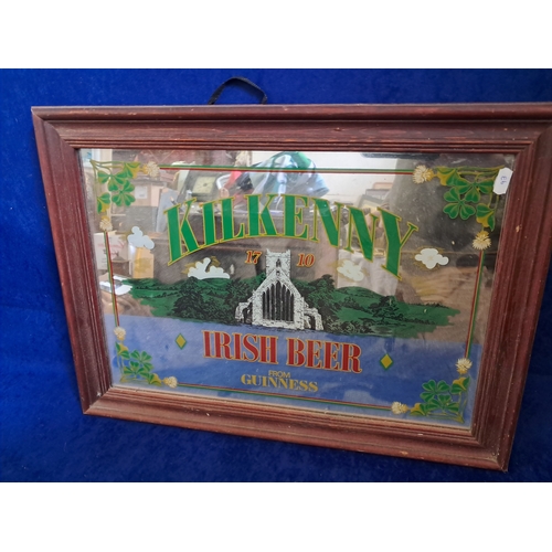 411 - Kilkenny Irish Beer from Guinness Pub Advertising Mirror (57cm x 41cm)