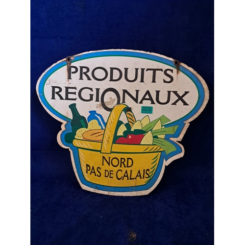 418 - Original Enamel French Advertising Double Sided Sign 