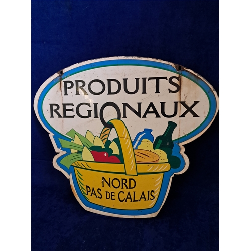418 - Original Enamel French Advertising Double Sided Sign 