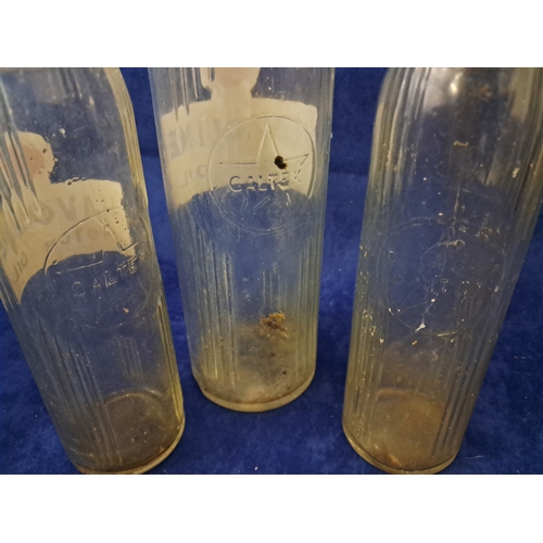 424 - Original Havoline Motor Oil Bottles - 1 Large and 2 smaller - Embossed Caltex Logo (Tallest 33cm)
