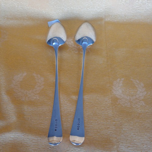 364 - Pair of Silver Basting or Serving Spoons by Richard Crossley - London 1791 - 213grms