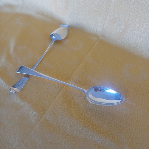 364 - Pair of Silver Basting or Serving Spoons by Richard Crossley - London 1791 - 213grms