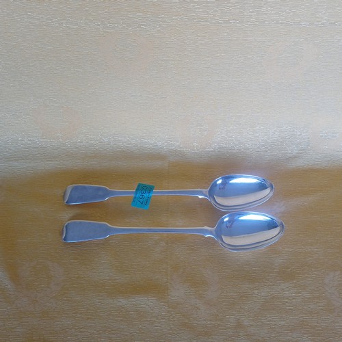 367 - Pair of Silver Basting or Serving Spoons - London 1818 by Eley and Fearn (12
