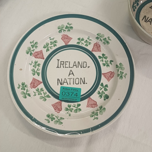 374 - Irish Spongeware Plate 