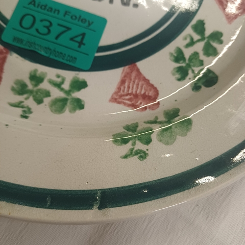 374 - Irish Spongeware Plate 