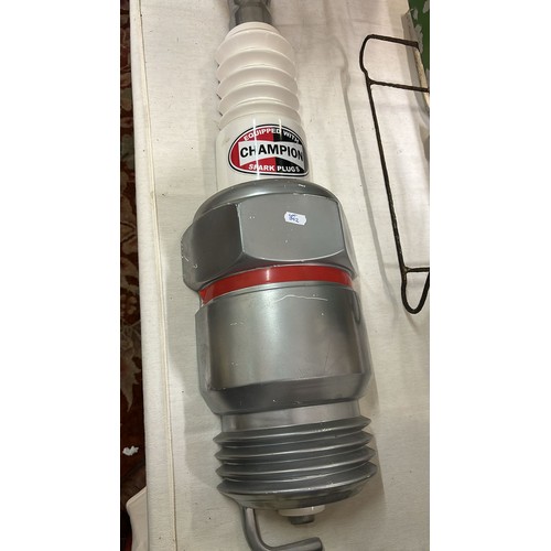 392 - Champion Spark Plug Plastic Motor Factor Sign (80cm Long)