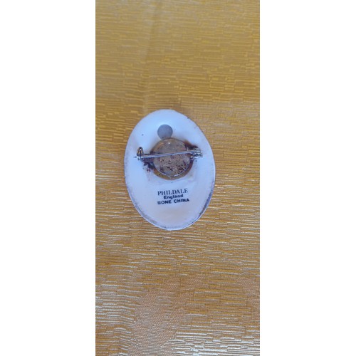 383 - Painted Bone China Brooch