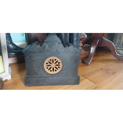 388 - Late 19th Century Black Slate Marble Clock