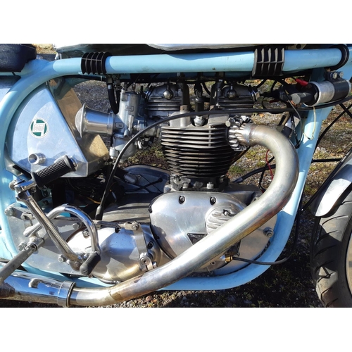 13 - A 1991 Triton café racer, registration number Q120 BAU, aluminium/blue. Tritons are a marriage of No... 