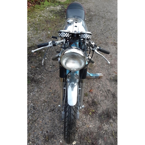 13 - A 1991 Triton café racer, registration number Q120 BAU, aluminium/blue. Tritons are a marriage of No... 