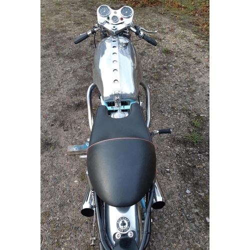 13 - A 1991 Triton café racer, registration number Q120 BAU, aluminium/blue. Tritons are a marriage of No... 