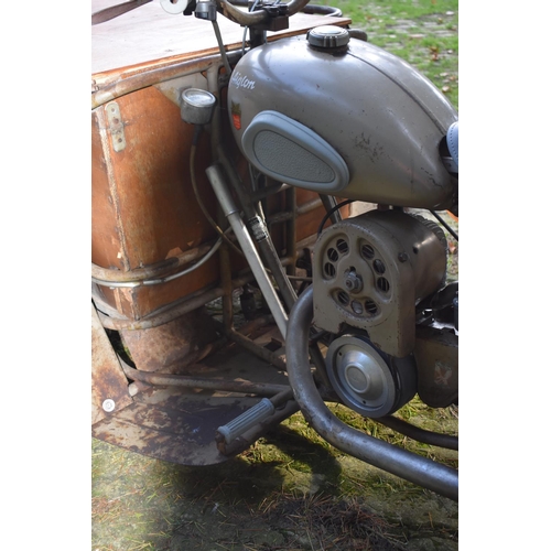 26 - A 1955 Peugeot Triporteur, unregistered, grey. This rare three wheeler is one of a series of practic... 